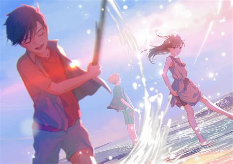 Anime, beach, Boy, Girl, HD wallpaper | Peakpx