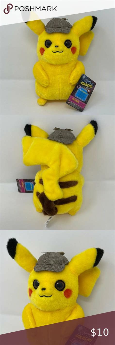 Pokemon Detective Pikachu Plush with Detective Hat NEW NWT | Pikachu plush, Pikachu, Pokemon