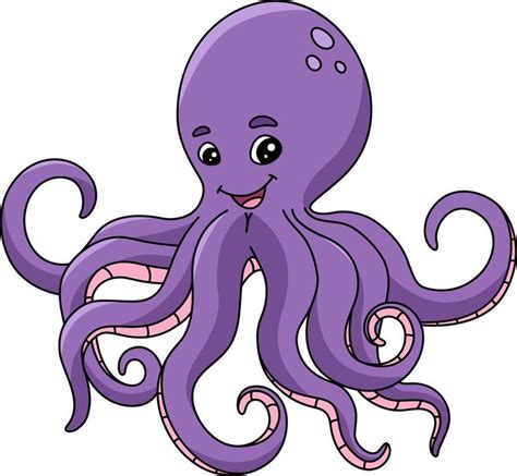 Octopus Cartoon Colored Clipart Illustration | Octopus drawing, Octopus ...