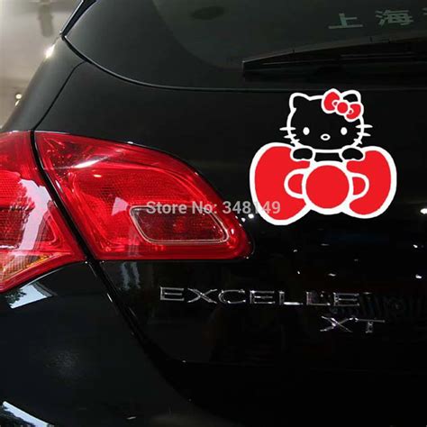 Car Accessories Butterfly Knot Hello Kitty Car Stickers Decal for Bmw ...