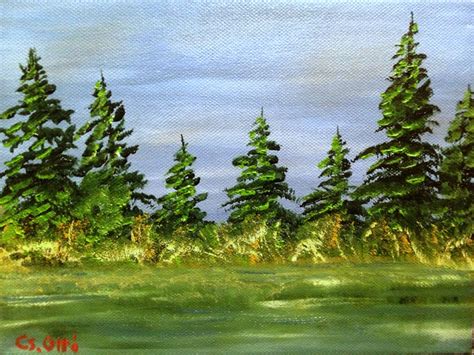 Pine Trees Oil painting | Painting, Art drawings, Oil painting