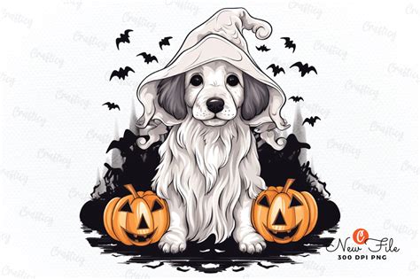 Halloween Ghost Dog Clipart PNG Graphic by Crafticy · Creative Fabrica