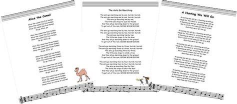 Children's Songs Lyrics, Midis, Printouts, and Videos from The Teacher's Guide