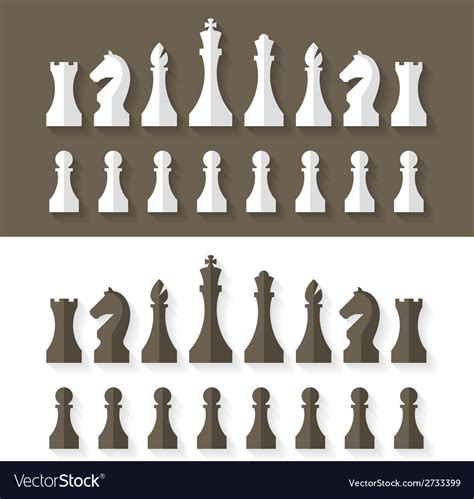 Chess pieces flat design style Royalty Free Vector Image