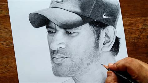 Pencil Sketch of MS Dhoni: Capturing the Essence of a Cricket Legend