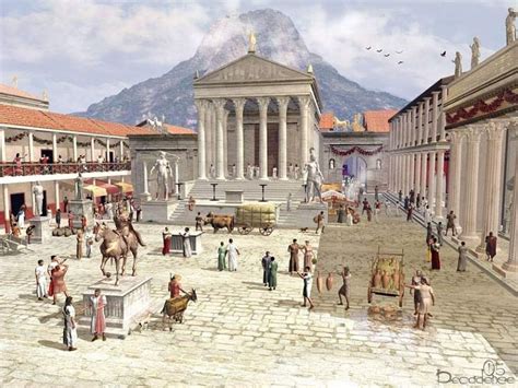 An artist's impression of the Forum at Pompeii just prior to the eruption. | Ancient pompeii ...