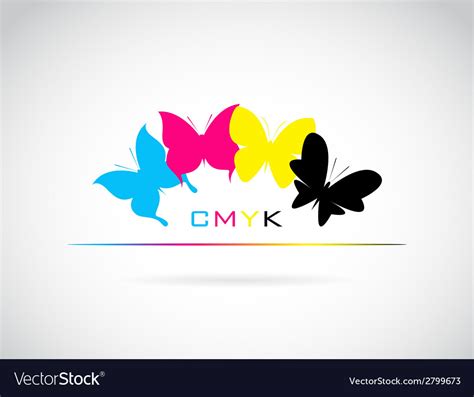 Butterfly cmyk Royalty Free Vector Image - VectorStock