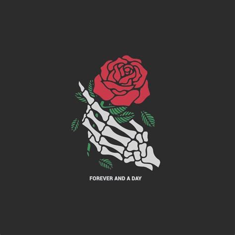 Skeleton Hand Holding Rose Wallpaper