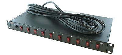 10 OUTLET RACK MOUNT POWER STRIP PDU LIGHT CONTROLLER w/ LIGHTED POWER SWITCHES 857391003284 | eBay