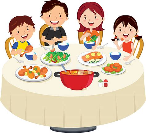 Royalty Free Family Eating Soup Clip Art, Vector Images & Illustrations - iStock