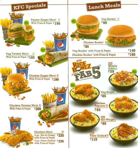 Menu of KFC | KFC Menu, Connaught Place (CP), Central Delhi- EazyDiner