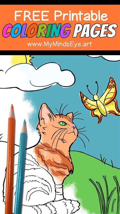 Free Printable Cat Coloring Page | Cat coloring page, Cat colors, Coloring pages