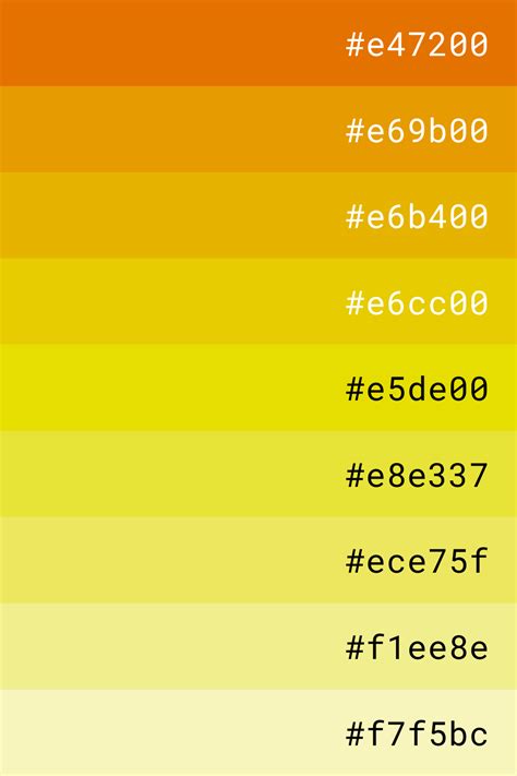 Yellow color palette in 2023 | Hex color palette, Color palette yellow ...