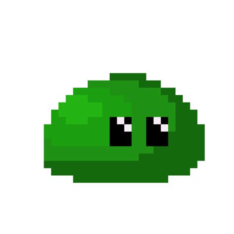 Green Slime Pixel Art w and without eyes by me : r/Terraria