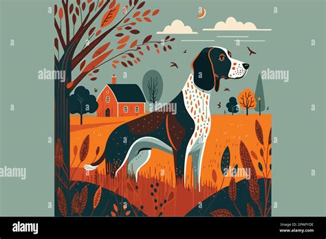 Dog folk art style vector illustration Stock Vector Image & Art - Alamy