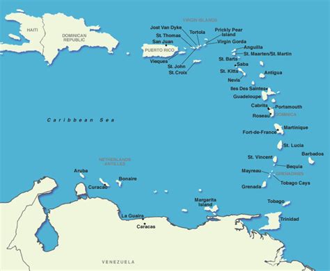 Southern Caribbean Cruises: Map