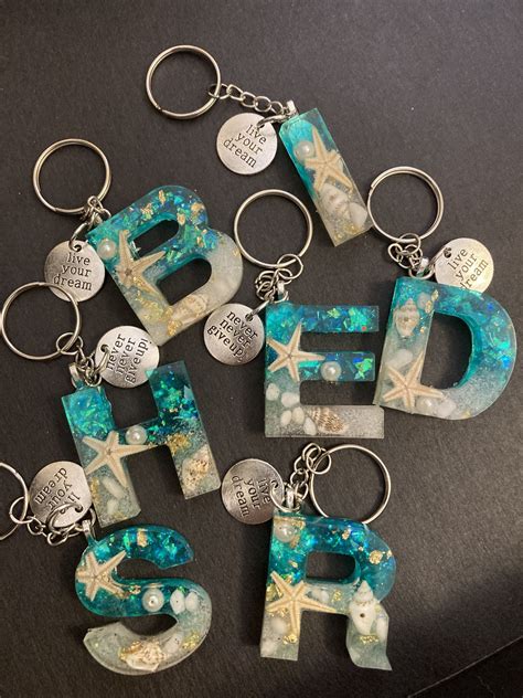 Alphabet Beach Keychaininspirational Quote Ocean Letter Keyringcoastal ...