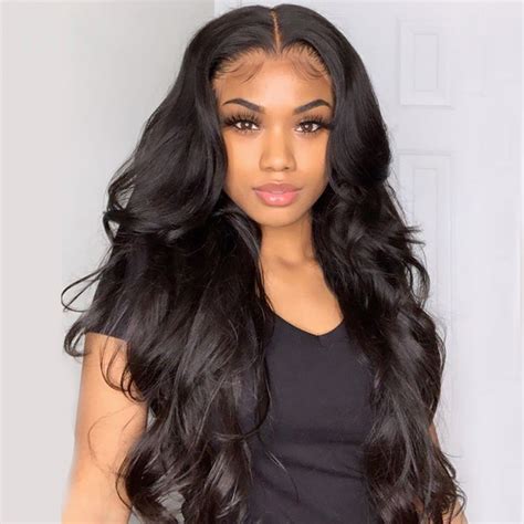 Cheap Machine Wigs| Body Wave| Hair Weave With | 5x5 Lace Closure Wig ...