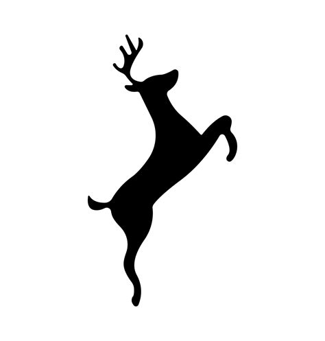 Jumping Deer Silhouette, Elk animal Simple Illustration. 8052808 Vector ...