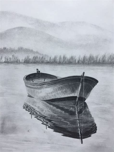 Simple Boat Pencil Drawing