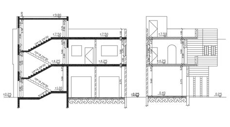 Architecture House Section Drawing DWG File - Cadbull