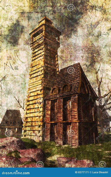 Haunted house painting stock illustration. Illustration of apparition ...