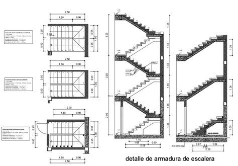 Detail of stair section drawing dwg file. With dimesion detail, naming detail, section detail ...