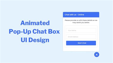 Pop Up Chat Box UI Design | Animated Chat Box | HTML and CSS - YouTube