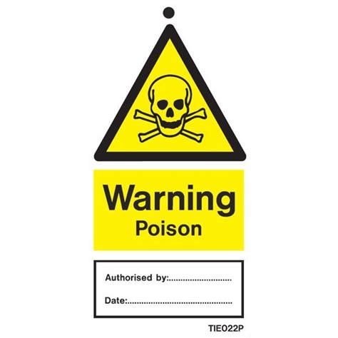 Warning Poison Labels Pack of 10 TIE022 > Safety Tie Labels