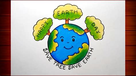 Save Earth Poster Drawing || Earth Day Poster Making || Cute Earth Drawing.. - YouTube