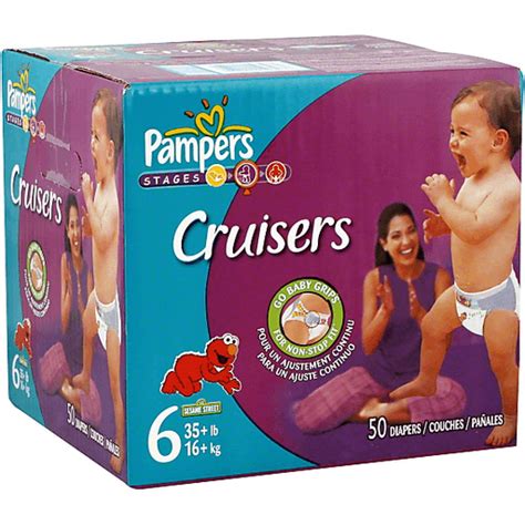 Pampers Cruisers Diapers, Size 6 (35+ lb), Elmo Sesame Street | Diapers ...