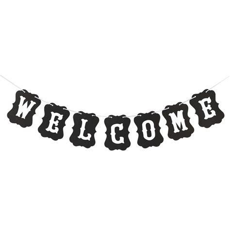 Buy Black and White Welcome Banner - Large, DIY REQUIRED | Welcome Banner for Office | Great for ...