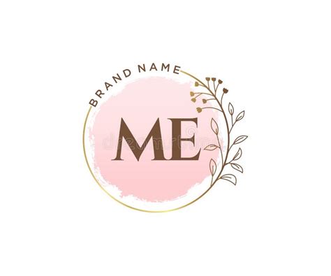 Initial ME Feminine Logo. Usable for Nature, Salon, Spa, Cosmetic and Beauty Logos. Flat Vector ...