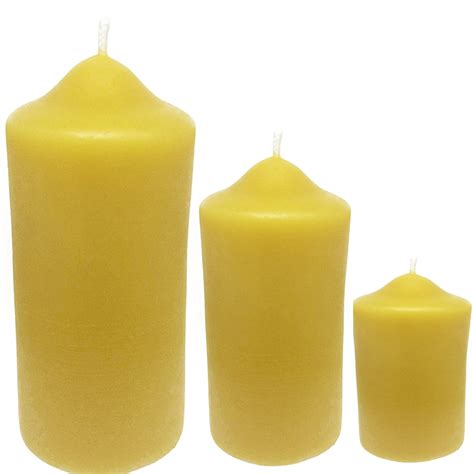 Beeswax Smooth Pillar Candle Assorted Sizes - The Zen Shop