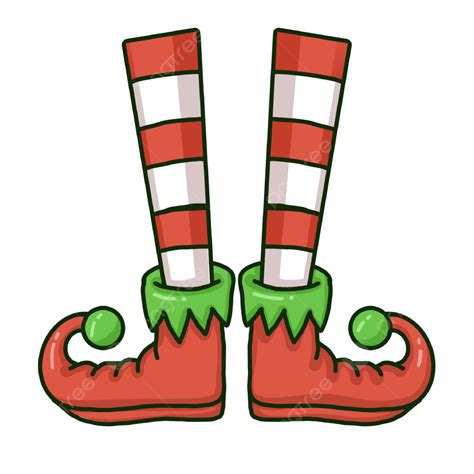 Elf Boot Clipart Transparent Background, Christmas Cartoon Elf Leg Color Boots, Christmas ...