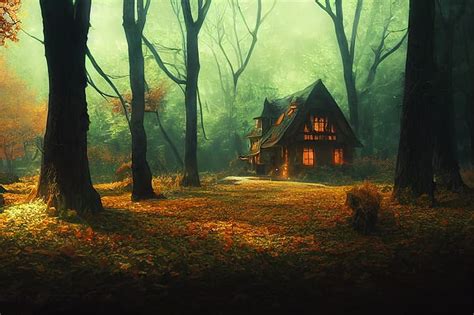 HD wallpaper: fall, forest, cottage | Wallpaper Flare