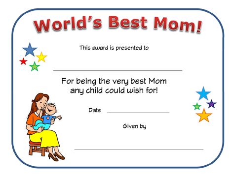 World's Best Mom Certificate Template Download Printable PDF | Templateroller