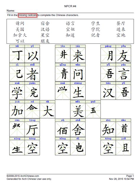 Mandarin Chinese Characters And Meanings