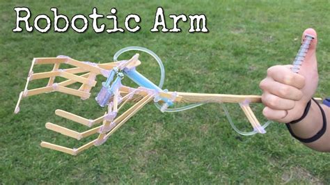 How to Make Hydraulic Powered Robotic Arm at Home from Coffe Shop Sticks and Syringe - YouTube