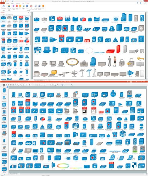 Cisco Network Topology. Cisco icons, shapes, stencils and symbols