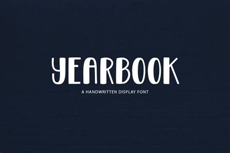 Yearbook - a handwritten display font