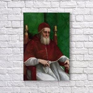 Pope Julius II Portrait by Raphael Art Famous Reproduction Canvas Wall Art Print Living Room ...