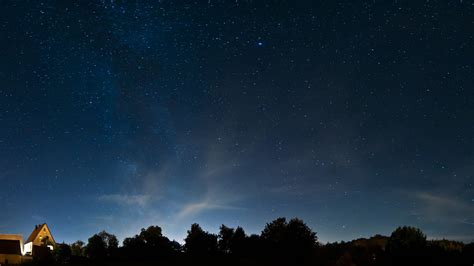 Starry sky, sky, horizon, clouds, night HD wallpaper | Wallpaper Flare