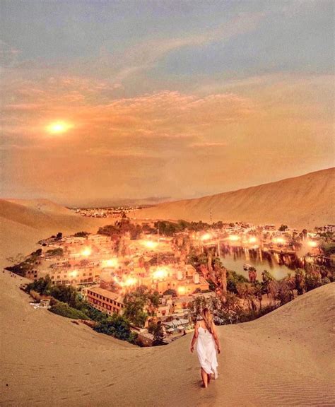 Still can’t forget this beautiful sunset in Huacachina, Peru | Paysages ...