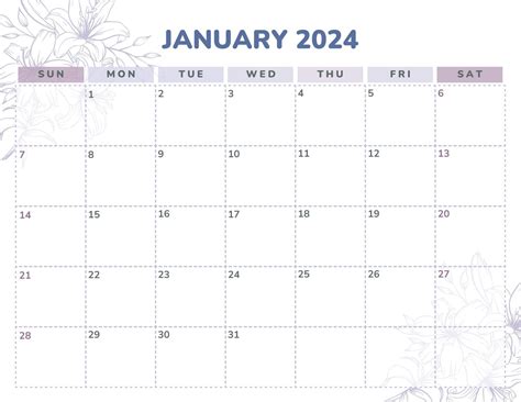 2024 Printable Calendar Free Cute Clip Art - Feb 2024 Calendar With ...