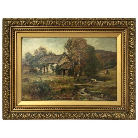 Framed Landscape Oil Painting on Canvas by W.S. Myles, circa 1850-1911 ...