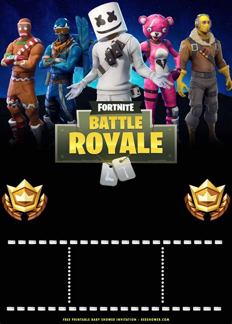 Fortnite Free Printable Invitations - Templates Printable Download