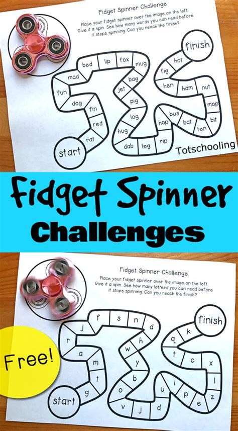 Fidget Spinner Challenges | Totschooling - Toddler, Preschool ...