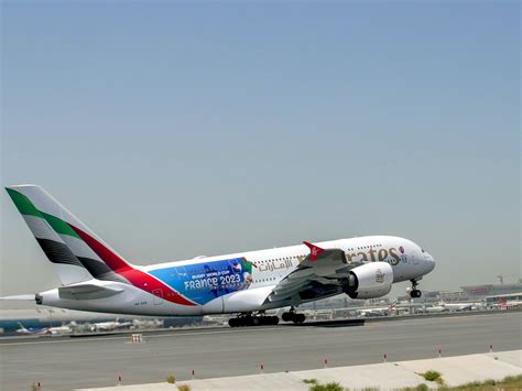 Sky high try: Emirates debuts Rugby World Cup 2023 livery on the A380