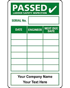 Ladder Inspection Labels, Stickers & Tags | Labels Online